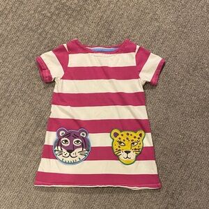 Mini Boden Pink and White Striped Dress